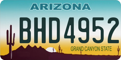 AZ license plate BHD4952