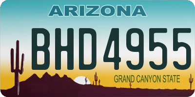 AZ license plate BHD4955