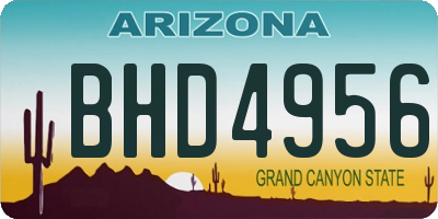 AZ license plate BHD4956