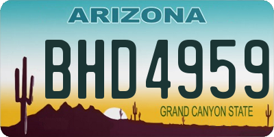 AZ license plate BHD4959