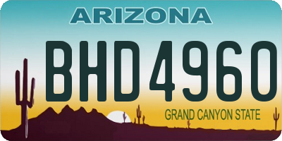 AZ license plate BHD4960