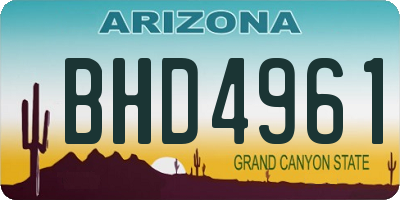 AZ license plate BHD4961