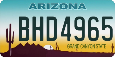 AZ license plate BHD4965