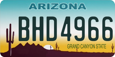 AZ license plate BHD4966