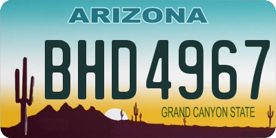 AZ license plate BHD4967