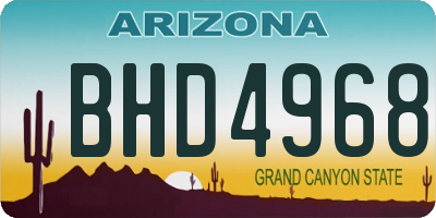 AZ license plate BHD4968