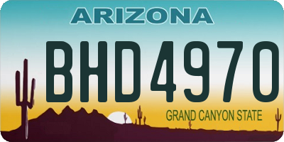AZ license plate BHD4970