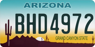 AZ license plate BHD4972