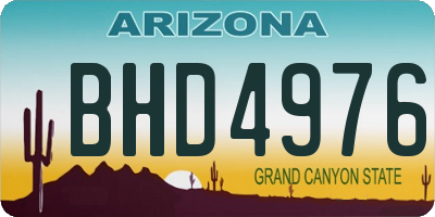 AZ license plate BHD4976
