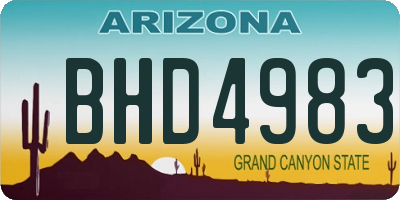 AZ license plate BHD4983