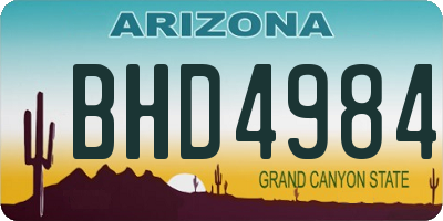AZ license plate BHD4984