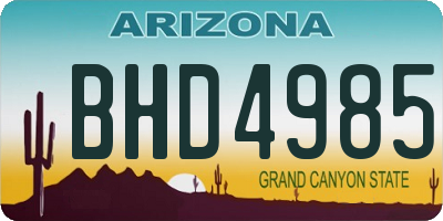 AZ license plate BHD4985