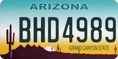AZ license plate BHD4989
