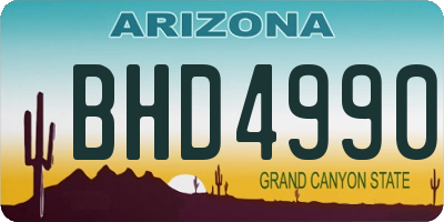 AZ license plate BHD4990