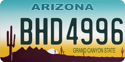 AZ license plate BHD4996