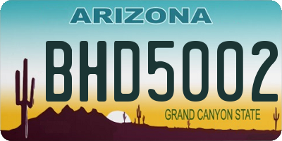 AZ license plate BHD5002