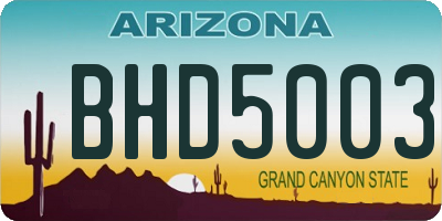AZ license plate BHD5003