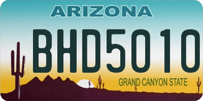 AZ license plate BHD5010