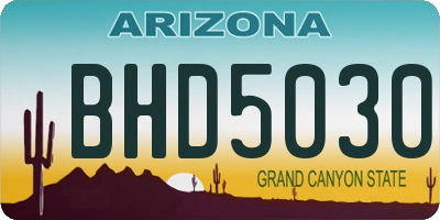 AZ license plate BHD5030