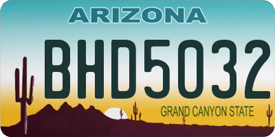 AZ license plate BHD5032
