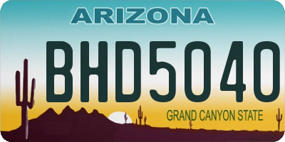 AZ license plate BHD5040