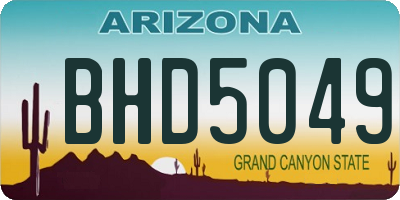AZ license plate BHD5049