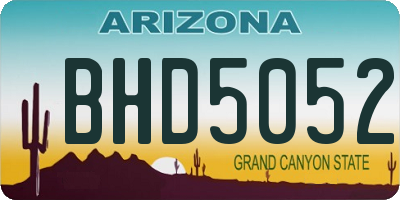 AZ license plate BHD5052