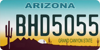 AZ license plate BHD5055