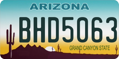 AZ license plate BHD5063