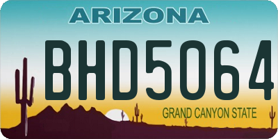 AZ license plate BHD5064