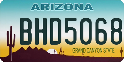 AZ license plate BHD5068