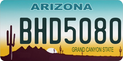 AZ license plate BHD5080