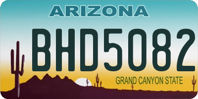AZ license plate BHD5082