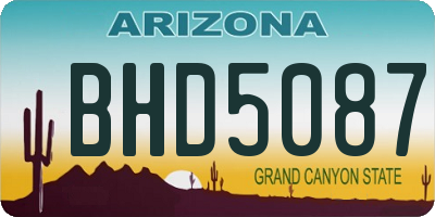 AZ license plate BHD5087