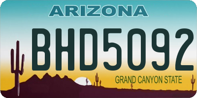 AZ license plate BHD5092
