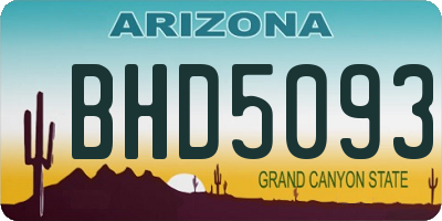 AZ license plate BHD5093