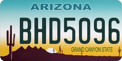 AZ license plate BHD5096