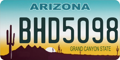 AZ license plate BHD5098