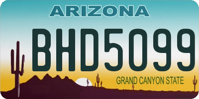 AZ license plate BHD5099