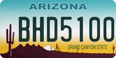 AZ license plate BHD5100