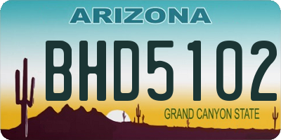 AZ license plate BHD5102