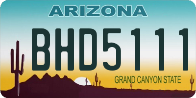 AZ license plate BHD5111