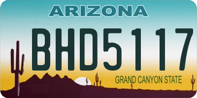 AZ license plate BHD5117