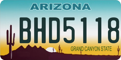 AZ license plate BHD5118