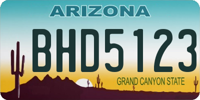 AZ license plate BHD5123