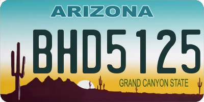 AZ license plate BHD5125