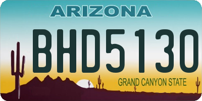 AZ license plate BHD5130