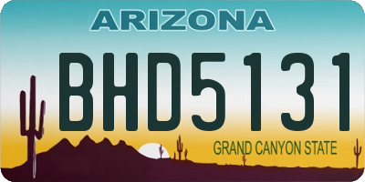 AZ license plate BHD5131