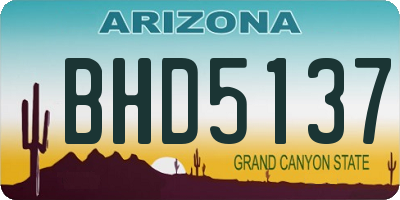 AZ license plate BHD5137