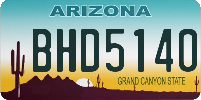 AZ license plate BHD5140